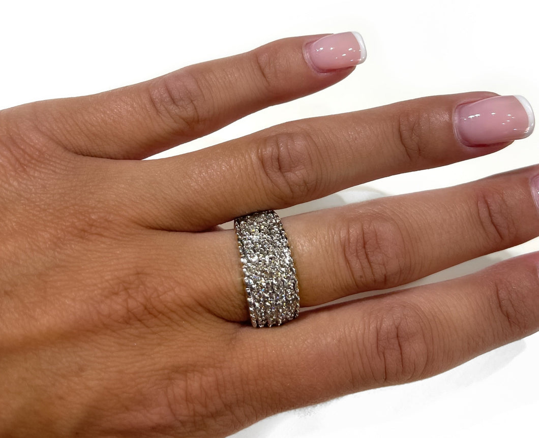 White Gold Pave Bold Band