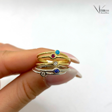 Load image into Gallery viewer, Turquoise Stackable Ring Yellow Gold
