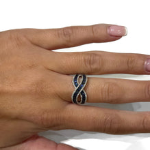 Load image into Gallery viewer, Sapphire and Diamond Infinity Twist Ring
