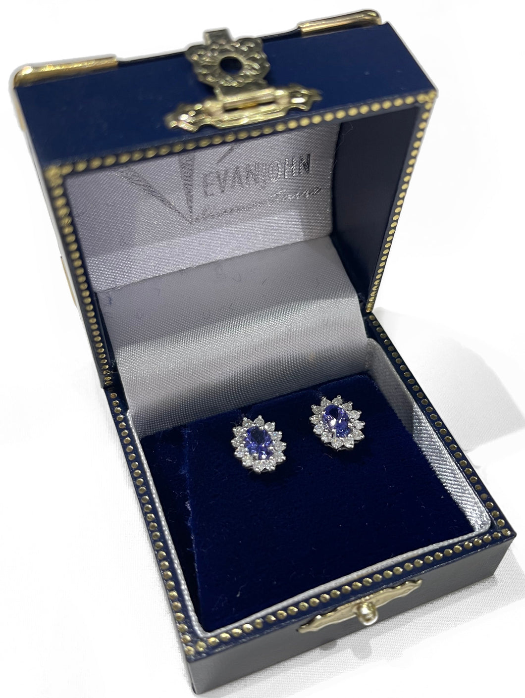 Tanzanite and Diamond Stud Earrings