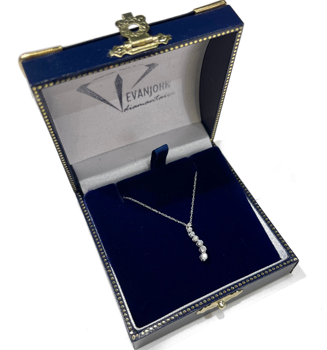 Diamond Journey Necklace in White Gold